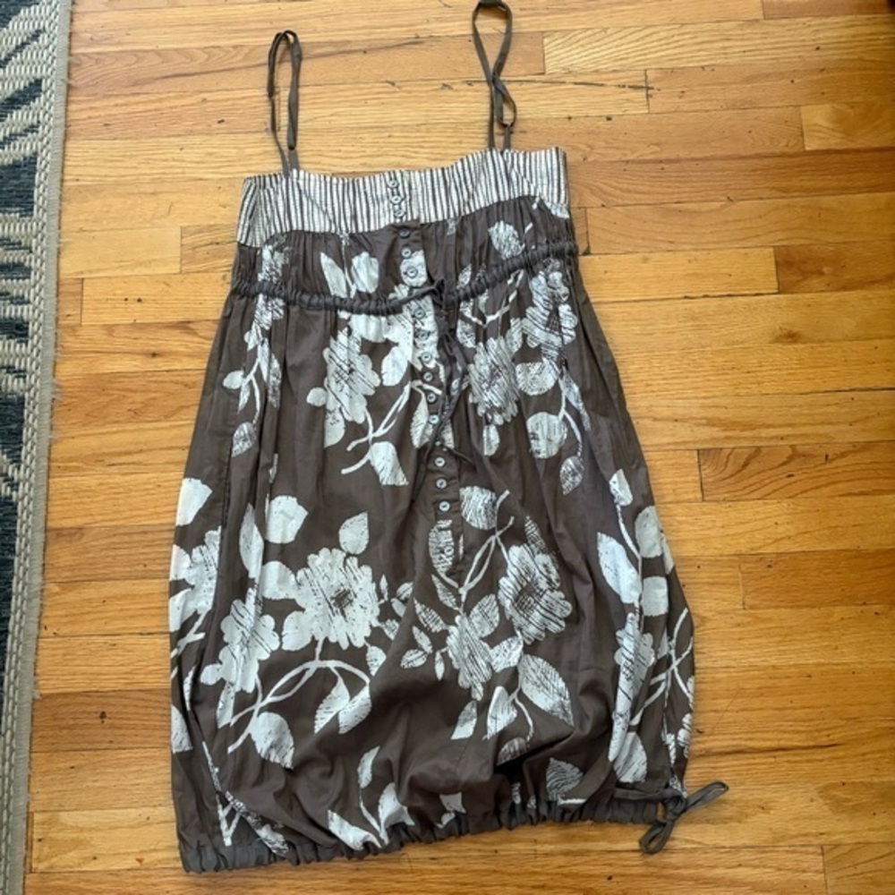Vintage Y2K Animale Brown Floral Bubble Dress Size Medium